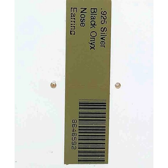 Created Black Onyx Nose Earring Solid .925 Sterling Silver - Picture 3 of 3